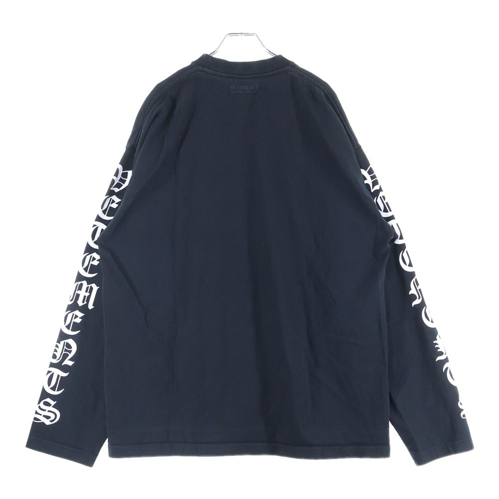 VETEMENTS ヴェトモン 20AW Gothic Font Long sleeve Tee ゴシックフォント長袖カットソー 長袖Tシャツ ロングスリーブカットソー ロンT ブラック UAH21TR526