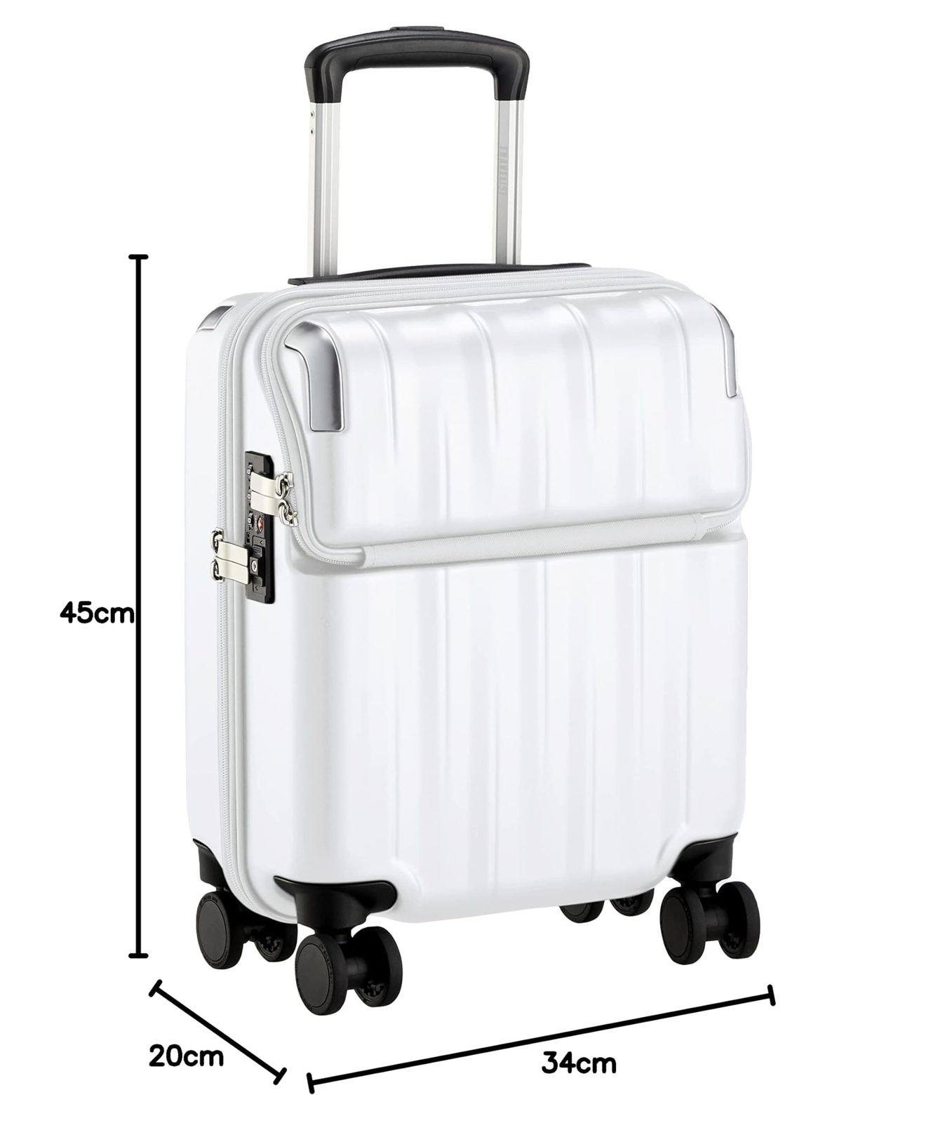 ブレーキ付き フロントオープン ストッパー付き トップオープン レスト 機内持ち込みサイズ ジッパーキャリー 23L キャリーケース スーツケース コインロッカー対応 トラベリスト