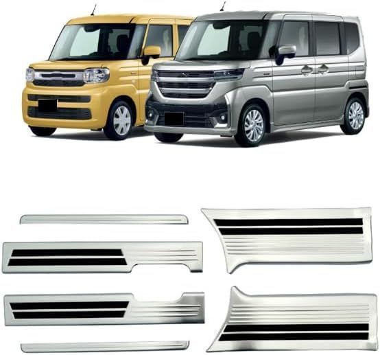 スズキ 新型 スペーシアカスタム MK54S MK94S (2023年11月～) 対応 サイドステップ スカッフプレート 6Pセット ステンレススチール (シルバ）