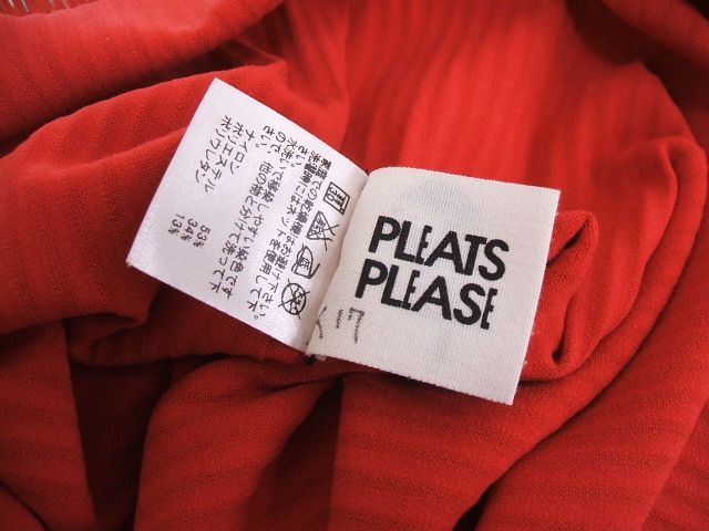 PLEATS PLEASE プリーツ カットソー レッド レディース プリーツ