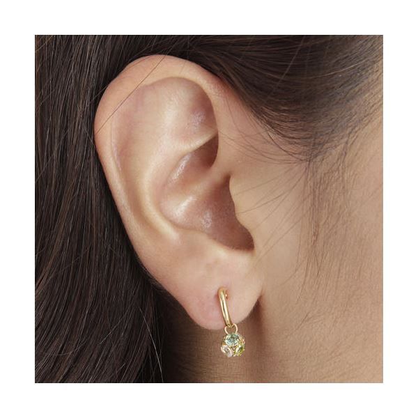 K18ペリボンボンフープピアス