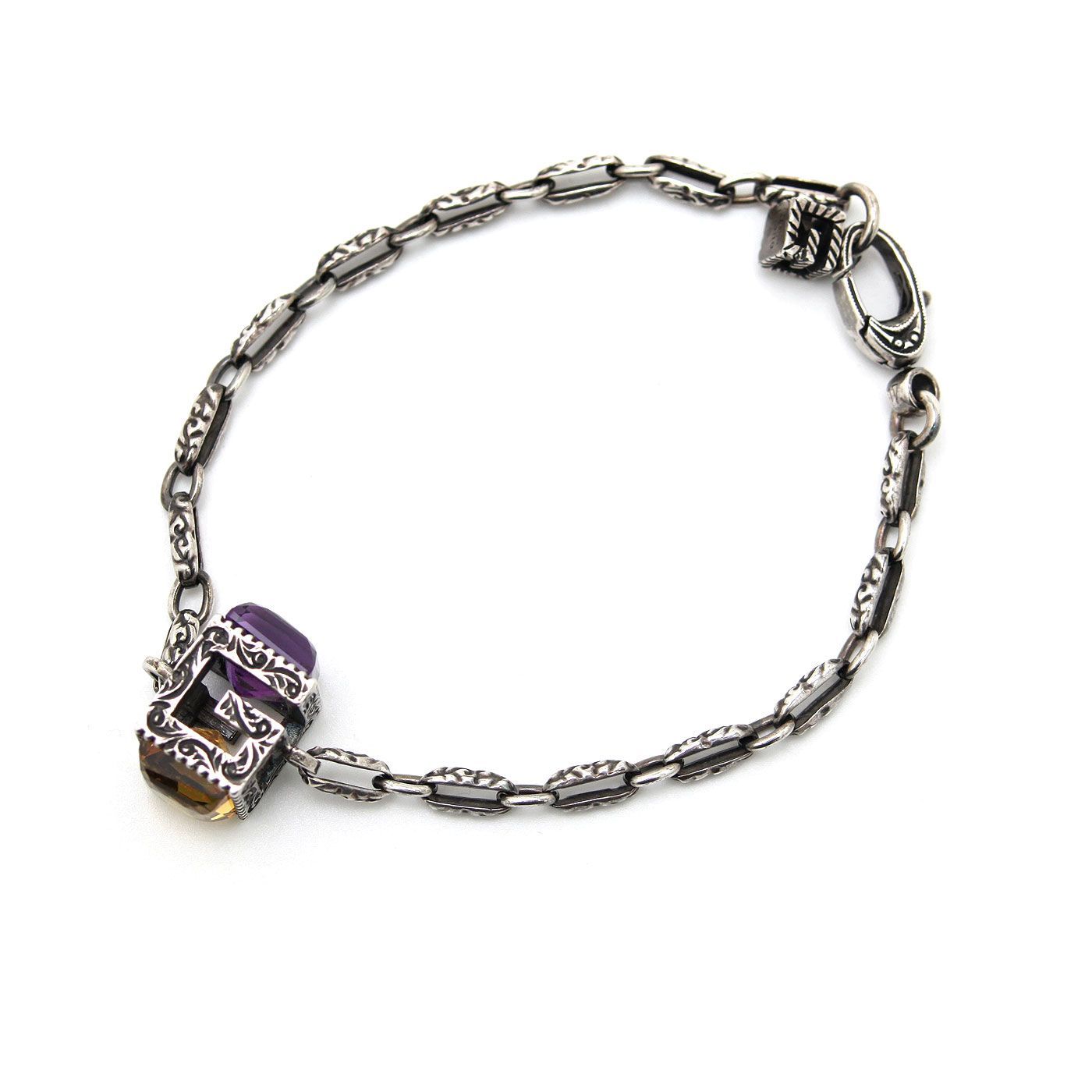 お値下げ【 良品 】GUCCI グッチ ブレスレット Ag925 スクエアG カラー