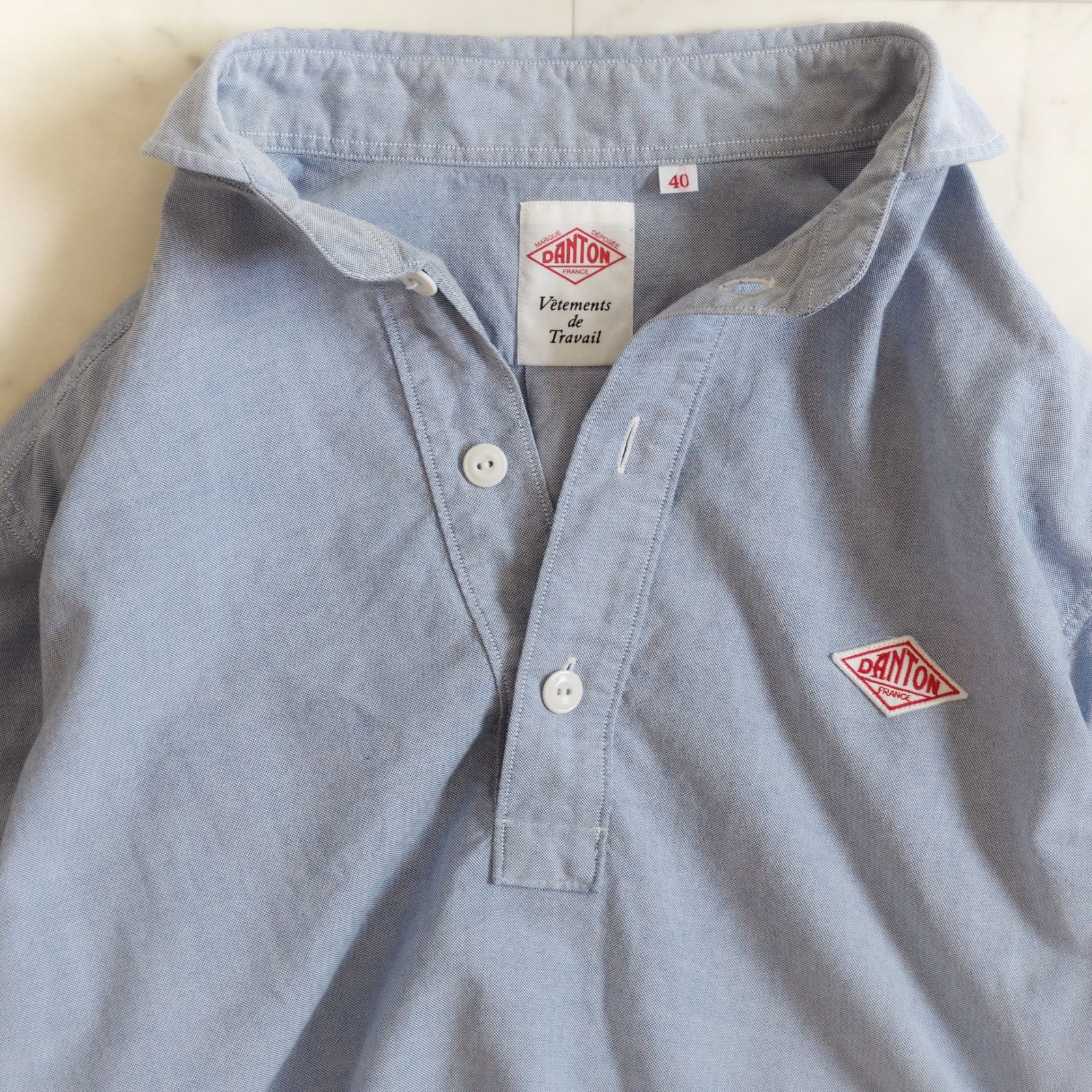 DANTON ダントン】オックスフォード丸襟プルオーバーシャツ 40