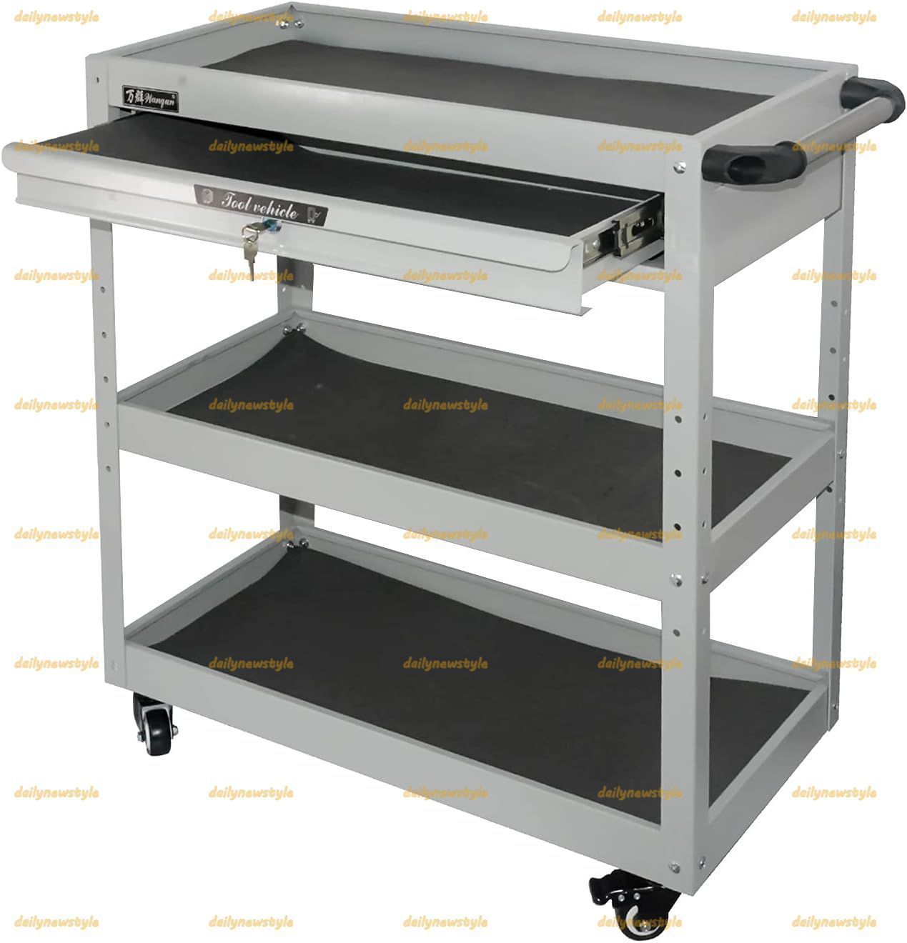 人気推薦◆3段 工具カート キャスター 付き ツールトロリー 耐荷重工具台 ツールボックス モバイルカー修理ツール 部品の保管 ツールキャビ