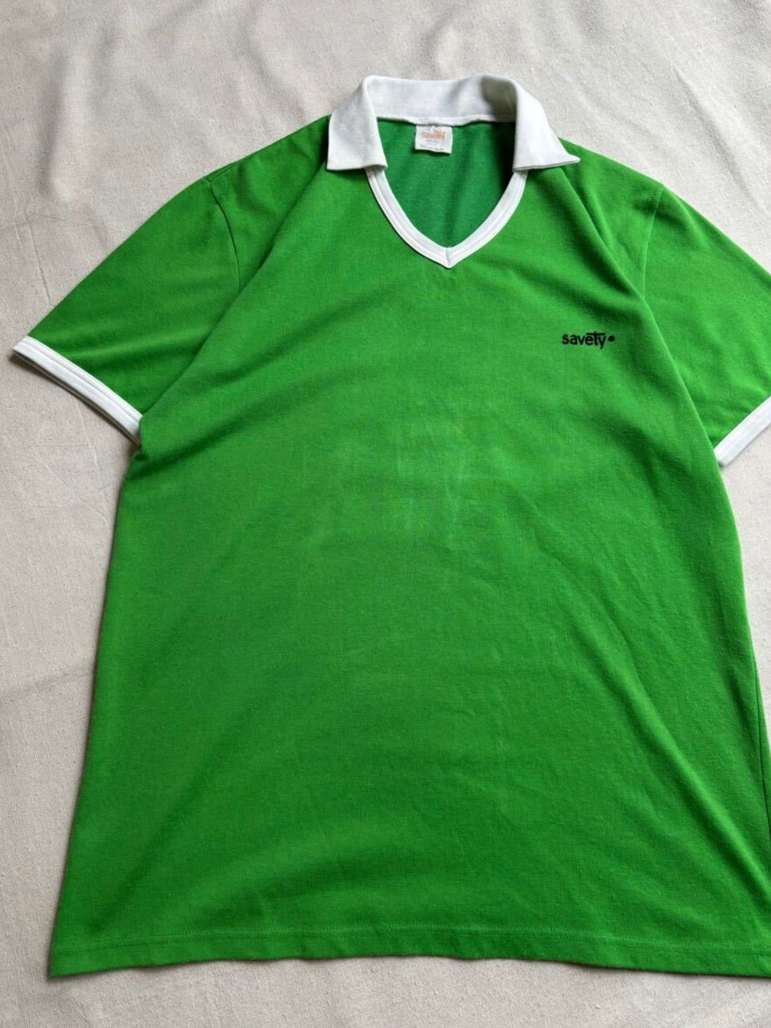フランス ヴィンテージ サッカーシャツ ユニフォーム フットボール 80s 70s ユーロ ゴールキーパー 70s 80s Euro vintage フットボール Tシャツ / 53 ポリ コットン
