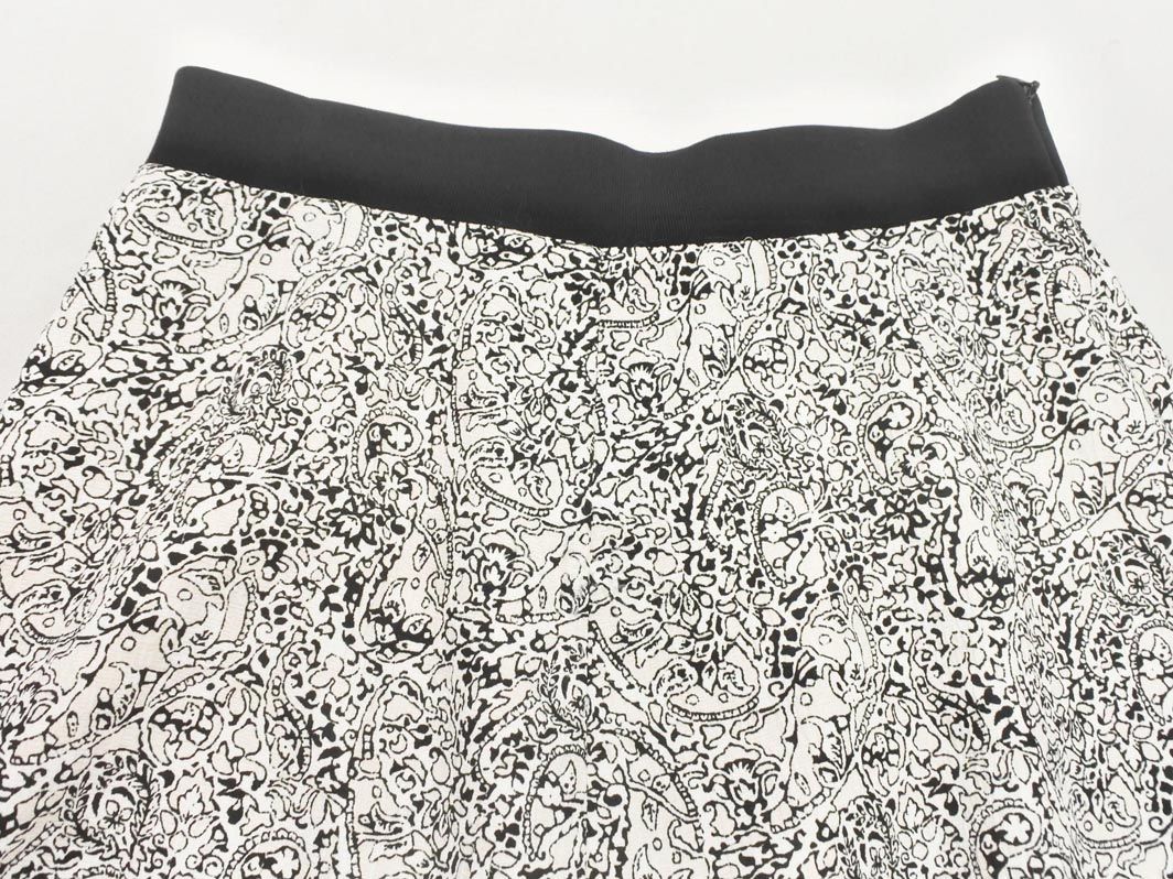 AMACA アマカ 総柄 スカート size36/白x黒 □◇ レディース