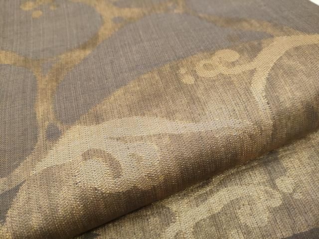 平和屋着物○西陣 勝山織物謹製 六通柄袋帯 紬地 唐草文 金糸 正絹