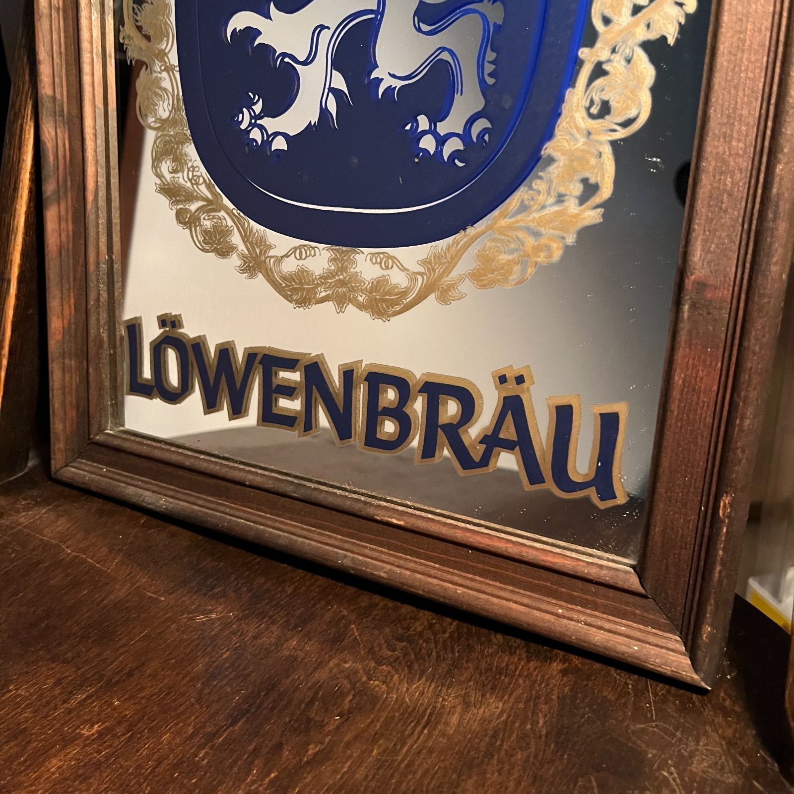 パブミラー LOWENBRAU レーベンブロイ ドイツビール ミラー 鏡 - 鏡