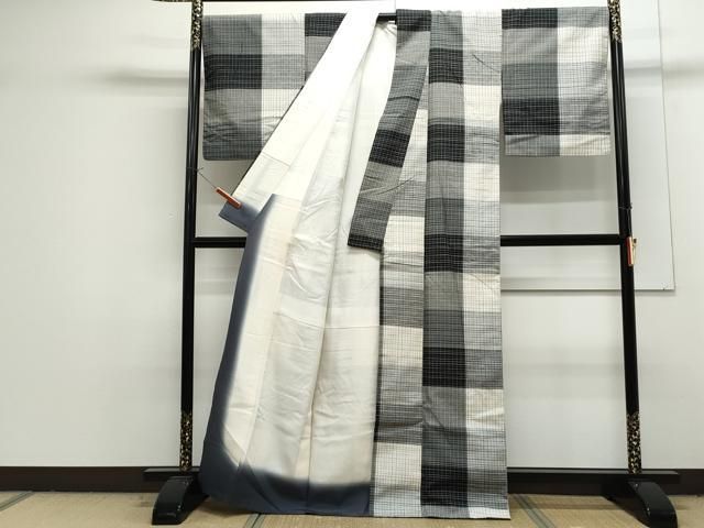 平和屋着物○上質な紬 格子文 正絹 逸品 CAAS9373th - メルカリ