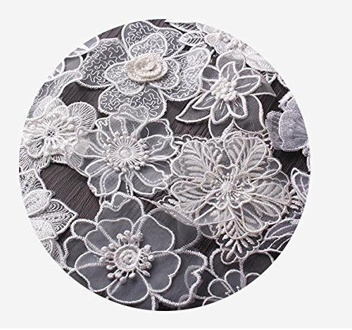 刺繍花 レース生地