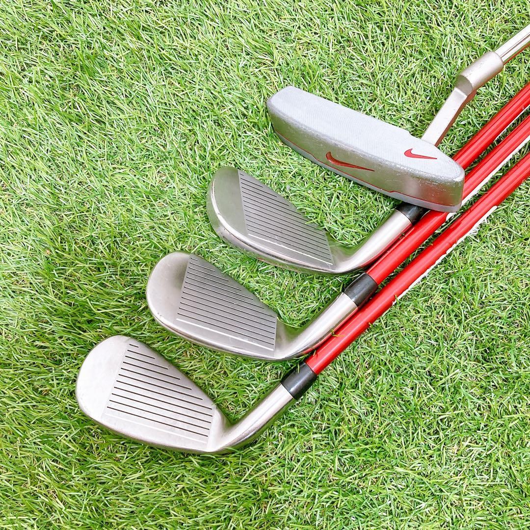 フードなし21.ナイキ　ジュニアゴルフクラブセット　6本　右利き　子供用　高学年 フードなし21.ナイキ ジュニアゴルフクラブセット 6本 右利き