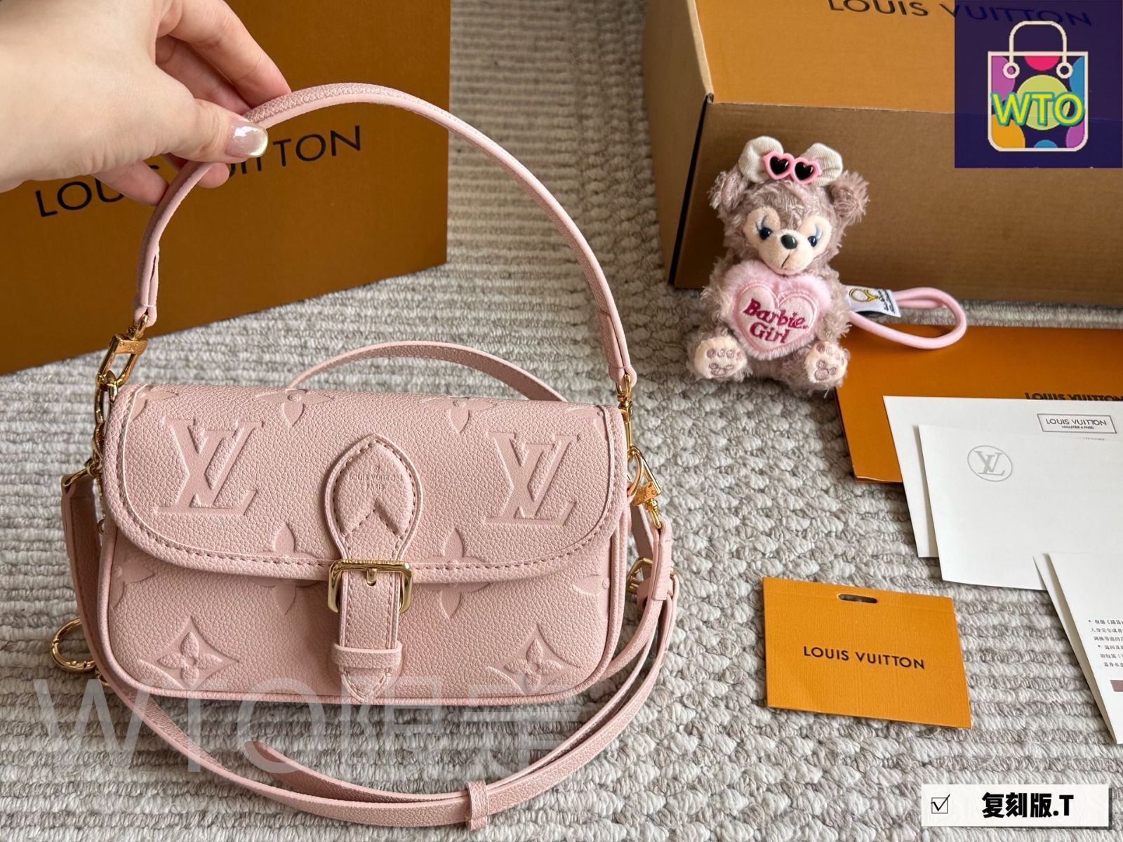 今日 Louis Vuitton Nano Baguette ナノ バゲット バッグ ピンク -WT0輸入