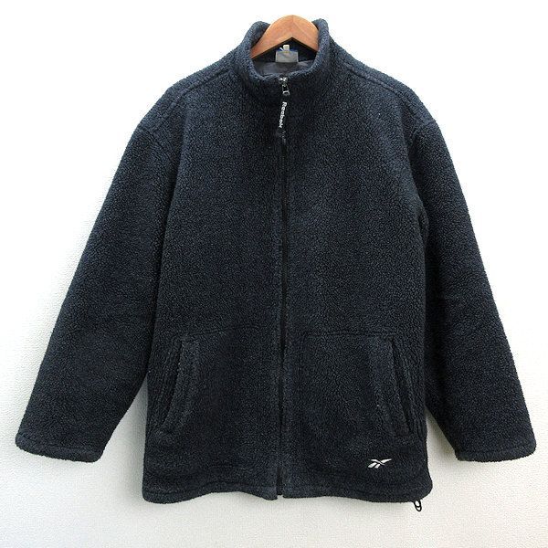 k90sリーボック/Reebok ボアフリースジャケット/ビッグサイズ/灰色/MENS95【中古】