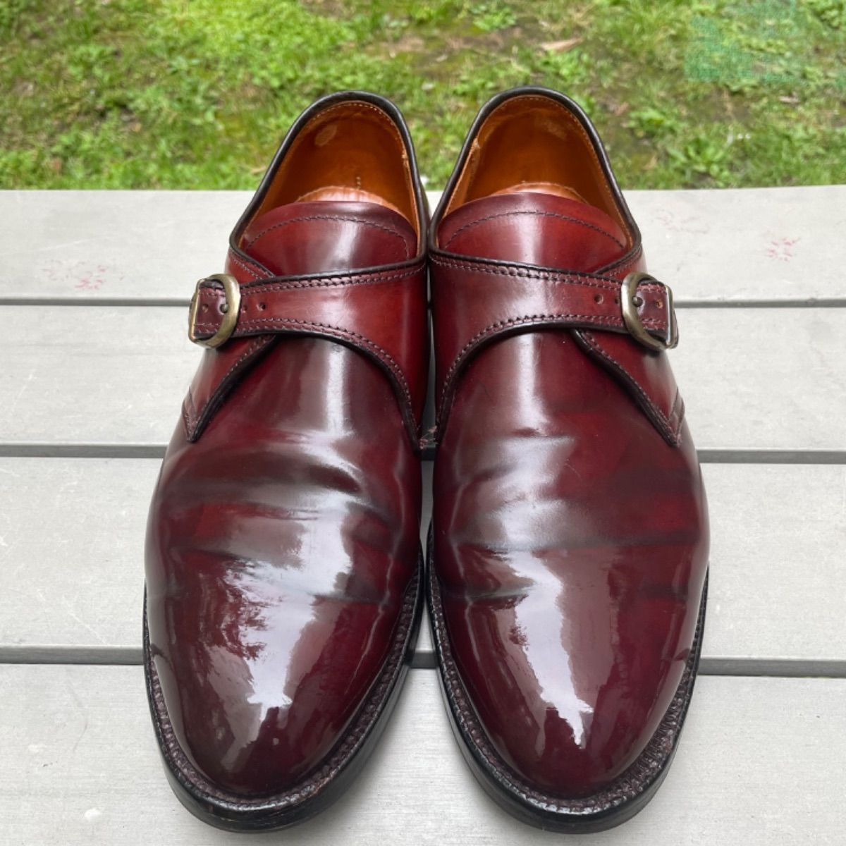 至極コードバン Alden オールデン バーガンディ モンクストラップUS7.5