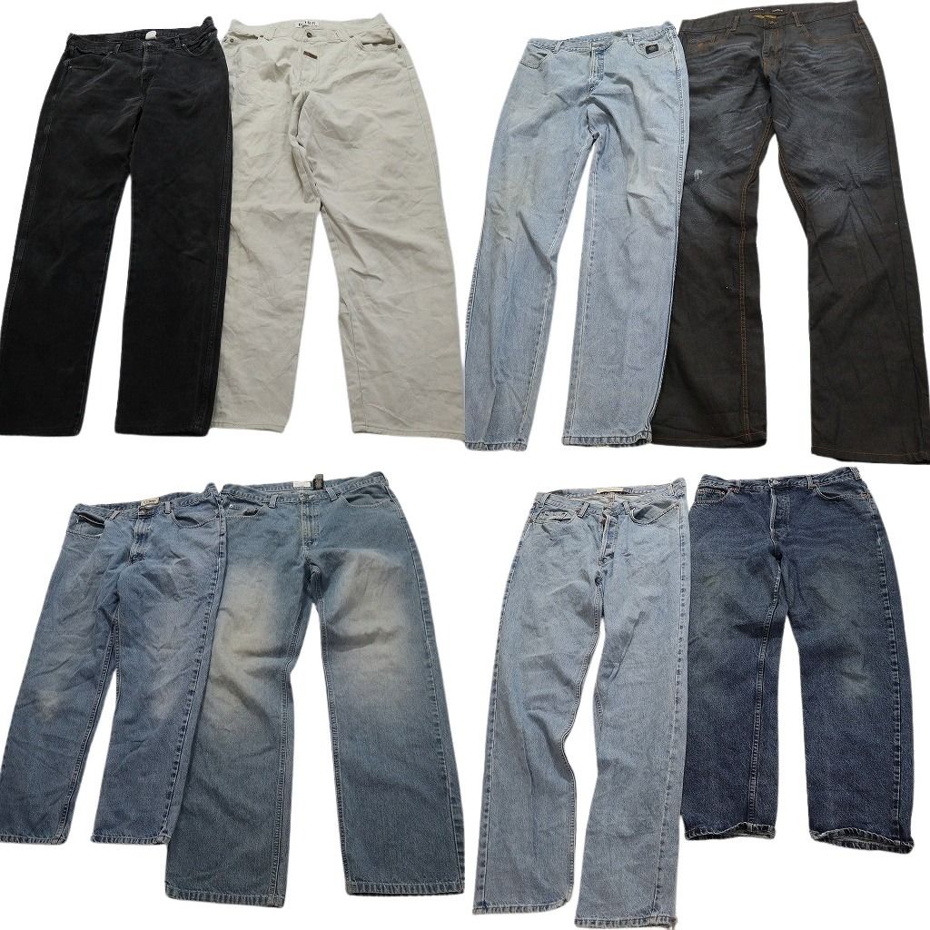 古着卸 まとめ売り ブランドMIX デニム パンツ 8枚セット メンズ 36 |38 |40 エルエルビーン ハーレーダビットソン 古着 NC1499