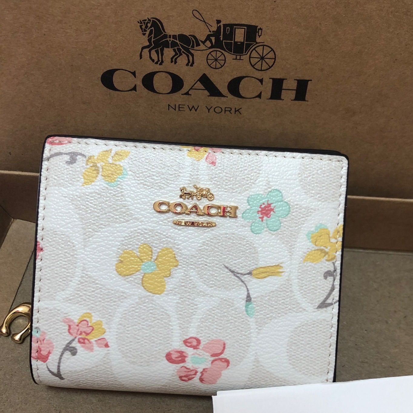 新品♡COACH 財布 スナップウォレット シグネチャーキャンバス マイ