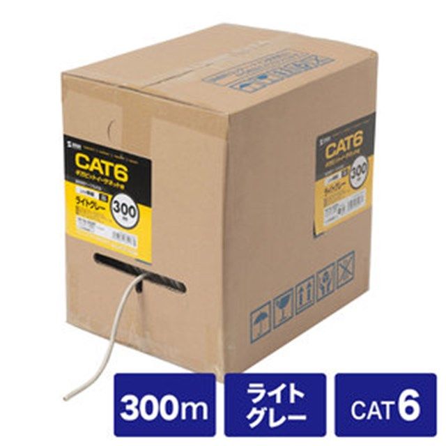 【新品・7営業日以内発送】サンワサプライ KB-T6L-CB300N カテゴリ6UTP単線ケーブルのみ 300m ライトグレー KBT6LCB300N【送料無料】 SANWA SUPPLY【沖縄離島販売不可】