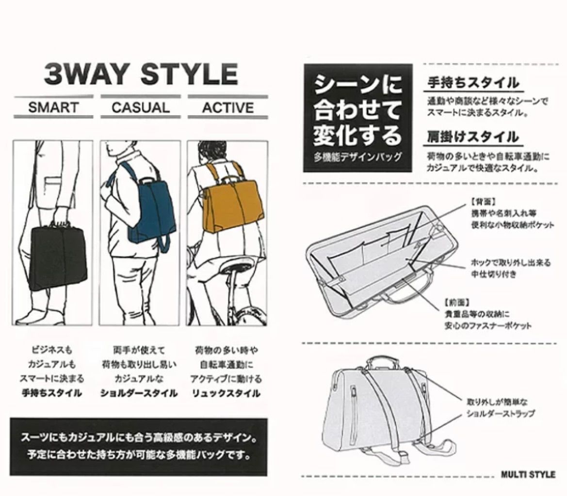 極美品】EVERWIN エバウィン 3way ダレスバッグ - メルカリ