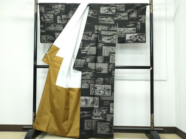 平和屋本店●希少 白泥染の第一人者・絣の魔術師 恵積五郎 本場大島紬 恵大島織物謹製 100亀甲 総詰 海島綿 濃紺地 証紙付 逸品 CYAA4150s6 平和屋本店□極上 白泥染の第一人者・絣の魔術師 恵積五郎 本場大島紬