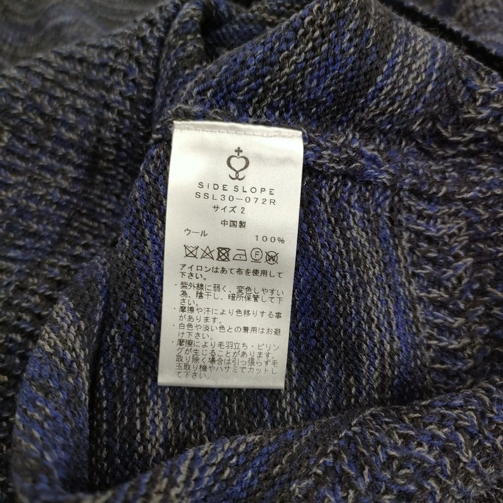 SIDE SLOPE 新品 MULTICOLORED KNIT EMBROIDERED IN WOOL 2 定価31900円 セーター ニット ネイビー メンズ サイドスロープ【中古】5-0912T♪ SIDE SLOPE 新品 MULTICOLORED KNIT EMBROIDERED IN WOOL 2 定価31900