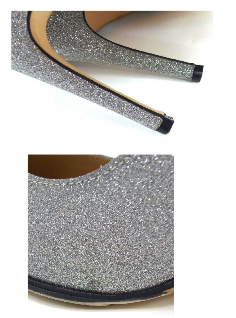 セルジオロッシ シルバー グリッターヒール セルジオロッシ Sergio rossi ヒールパンプス グリッター ビジュー