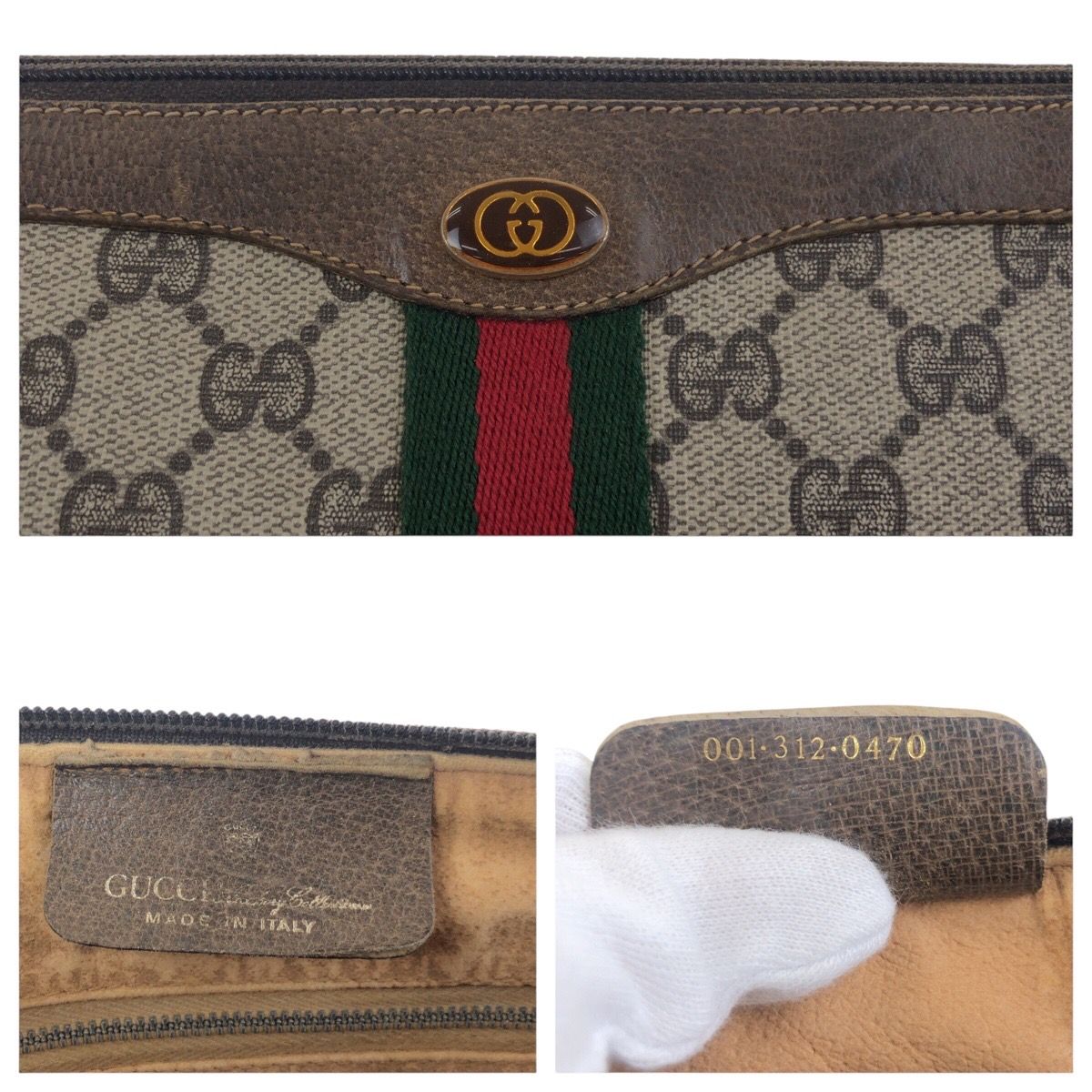 ✨美品✨GUCCI シェリーライン GG クラッチバッグ ベージュ レザー ロゴ GUCCI グッチ ヴィンテージ オールドグッチ シェリーライン