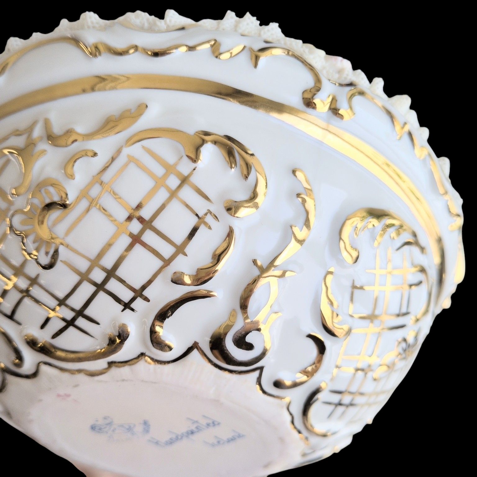 Irish Dresden Ireland　白鳥　レース　ピンク　置物 Irish Dresden Ireland 白鳥 レース ピンク 置物