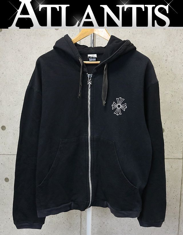 CHROME HEARTS 銀座店 クロムハーツ オールド フローラルクロス ダガージップ パーカー メンズ size:Ⅿ 黒 95361