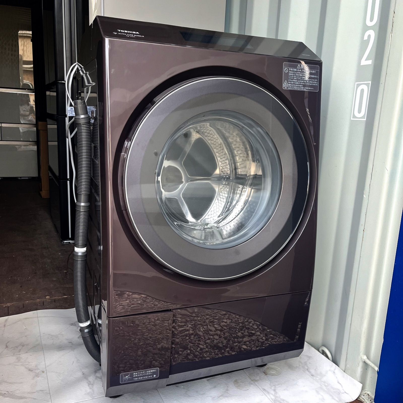 取付無料！東芝最上位モデルタッチパネル熱乾燥搭載！ボルドーブラウン洗濯機！冷蔵庫 取付無料！東芝最上位モデルタッチパネル熱乾燥搭載！ボルドー