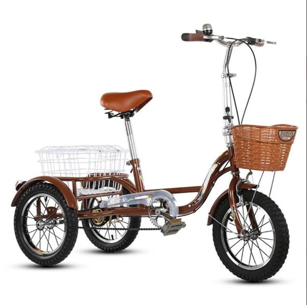 热门推荐 成人三轮车 单速 14英寸 巡航三轮车 带大篮子 高度可调 适合男性 女性 老年人和年轻人