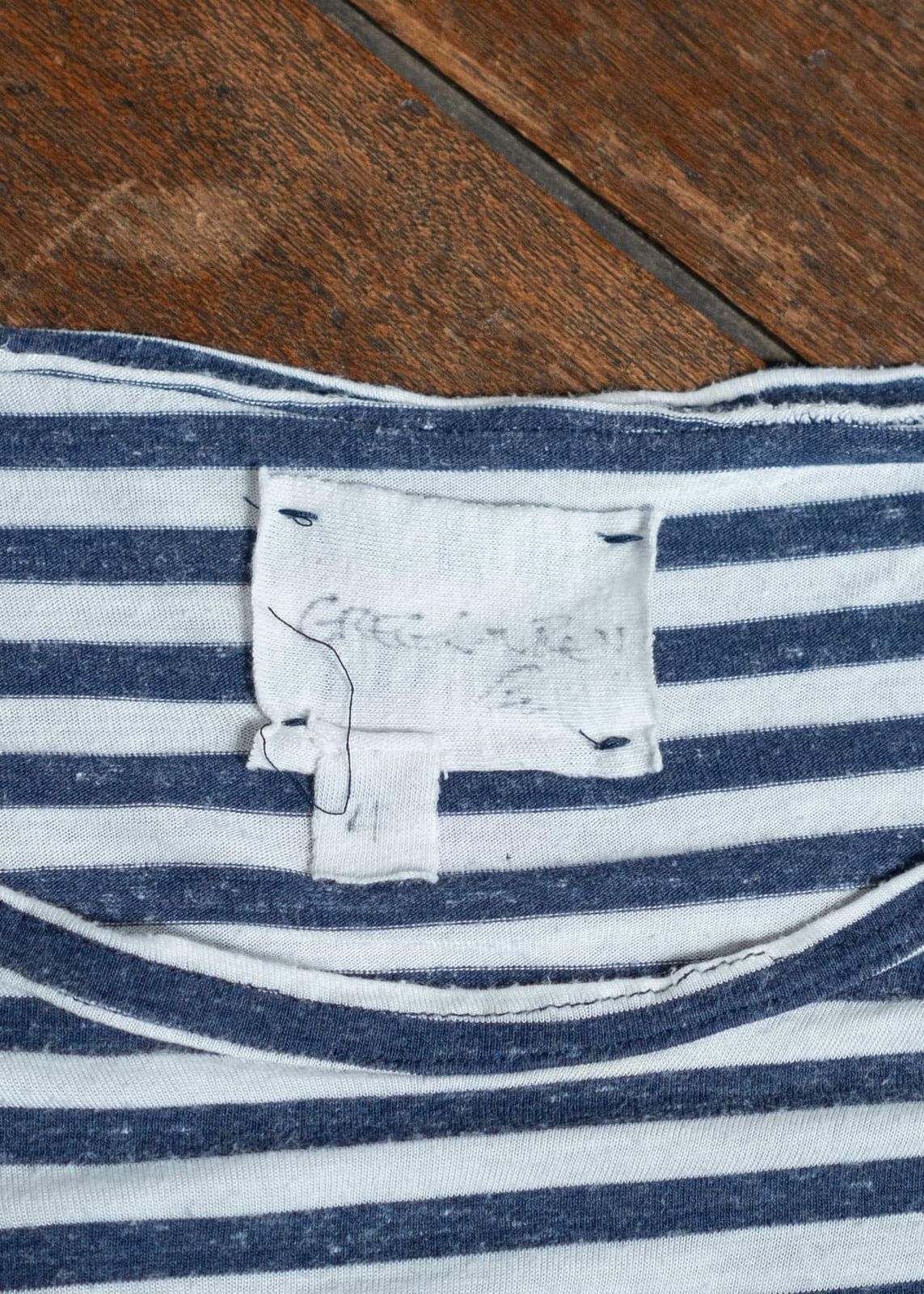  GREG LAUREN グレッグローレン ダメージボダーコットンカットソー 長袖 その他 ウィッグ エクステ