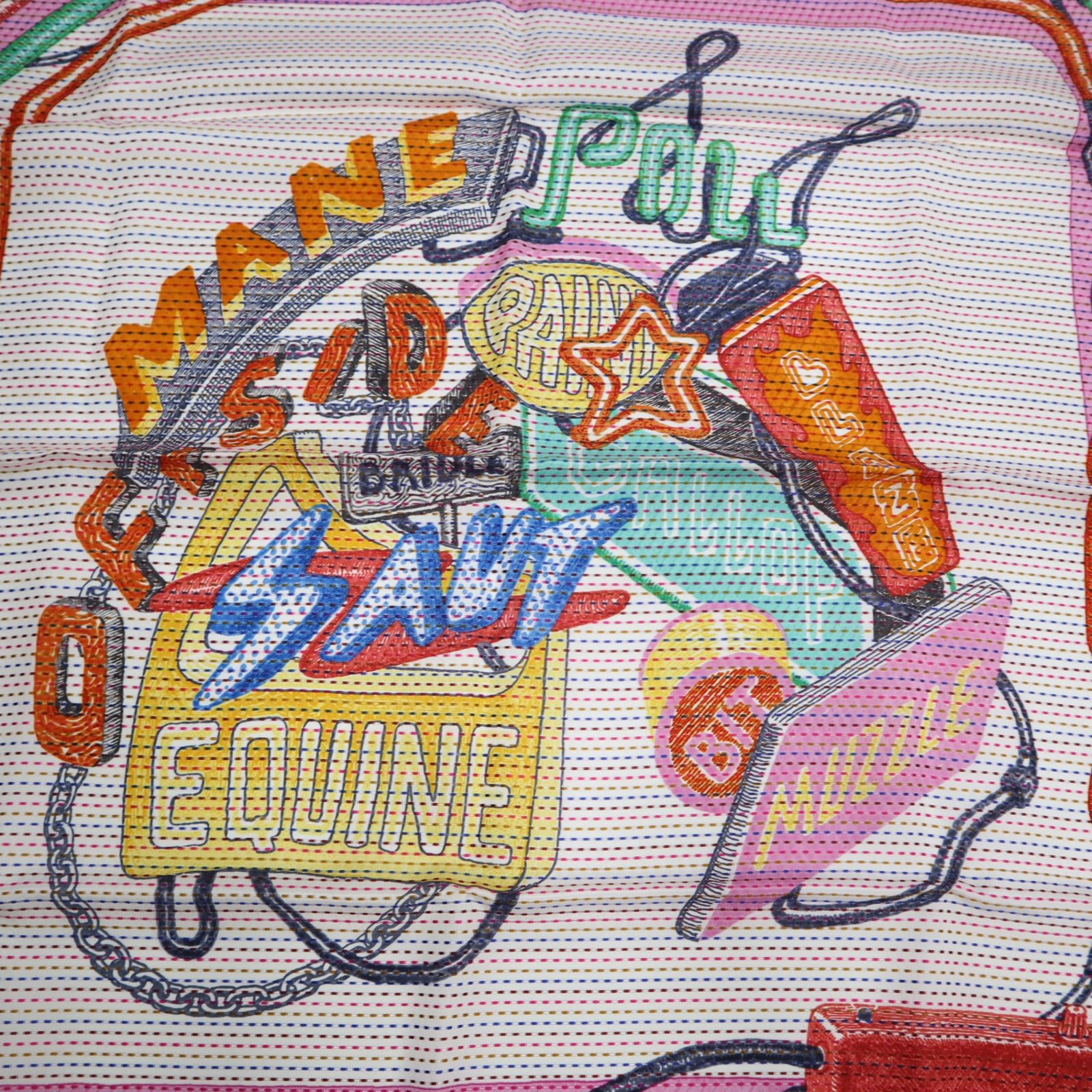 未使用 HERMES エルメス スカーフ カレ70 CHEVAL OSCOPE NEON シュヴァ