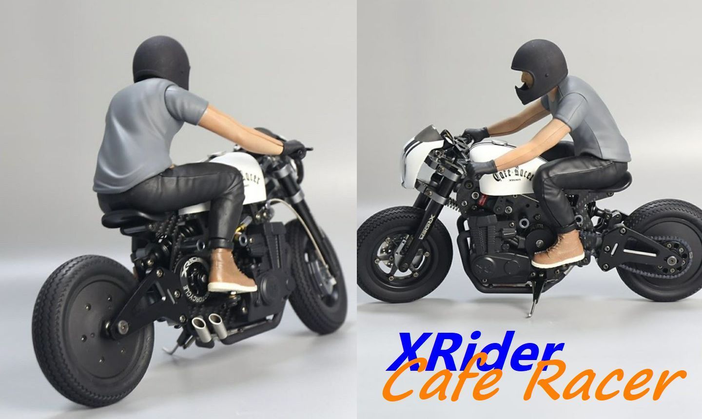 カフェレーサー 1/8スケール フィギュア付き XRider Cafe Racer ARR Version ライダー付 1/8 - メルカリ