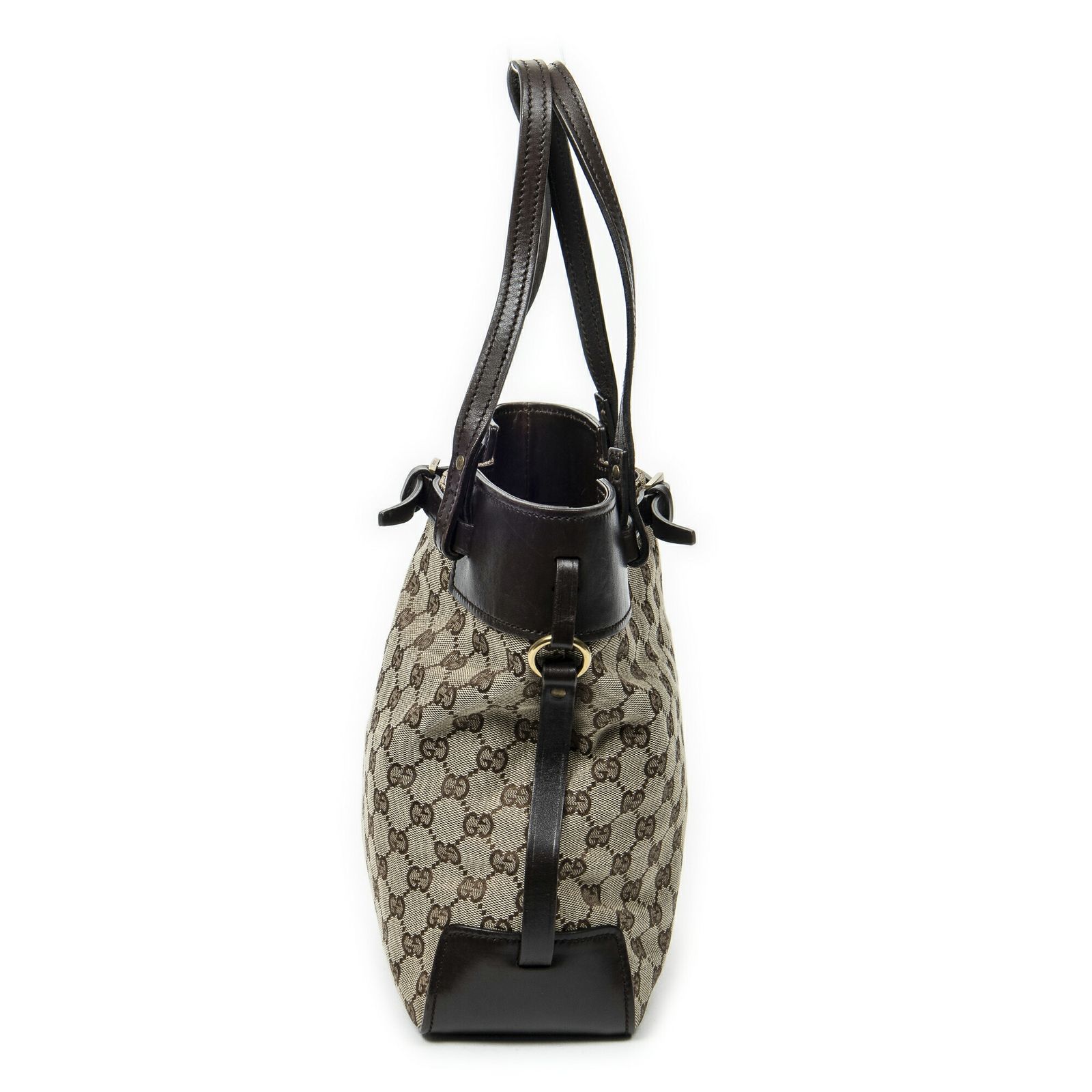 グッチトールベルトトートベージュ|ブラウンGGキャンバスA