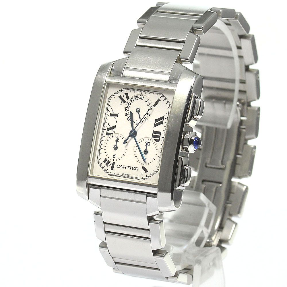 ジャンクカルティエ CARTIER W51001Q3 タンクフランセーズ クロノリ 