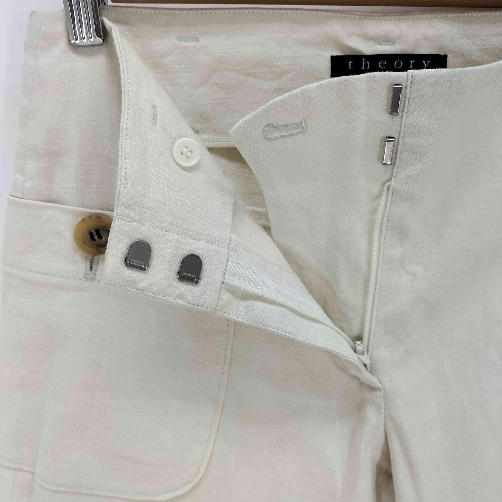 セオリー　リネンワイドパンツ Theory luxe 19ss リネンワイドクロップドパンツ グレー