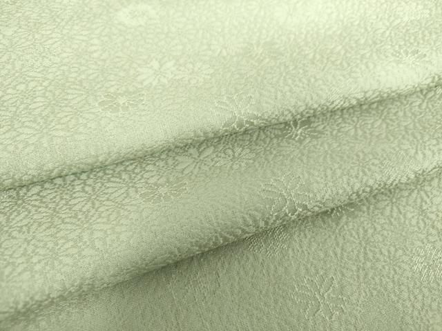 平和屋着物●上質な色無地 舞花地紋 青白橡色 正絹 DAAX4474ps