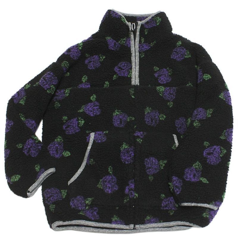 ニードルワークス NeWo ボアブルゾン ブラック M 160-165 防寒 フリース アウター トレーナー 長袖 ボア 花柄