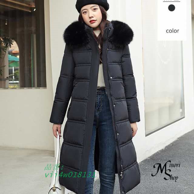 ダウンコート ダウンジャケット モッズコート レディース 冬 長袖 ロングコート 帽子付き 中綿ロング アウター 防寒着 ファー取り外し可 vii 4 w 018131 高評価 Aライン