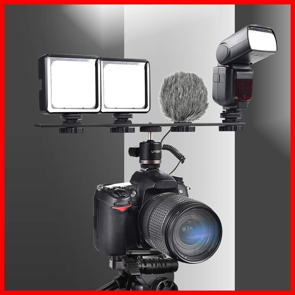 l型カメラブラケット 4台 1/4 ネジ穴 プレート と カメラ 3/8