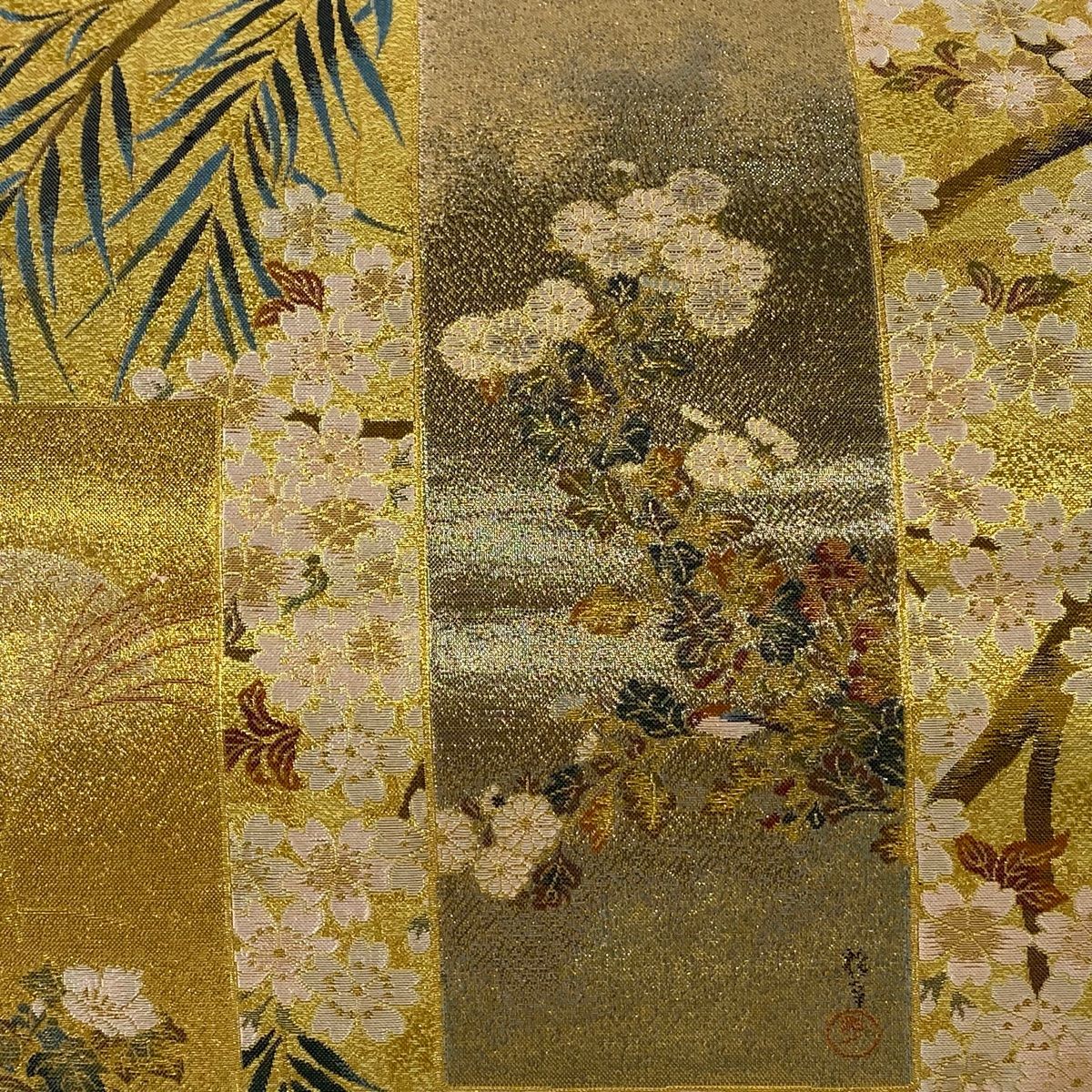 希少 丸帯 金彩織出しの龍 粋 正絹 MO-8382 希少 丸帯 金彩織出しの龍 粋 正絹 MO-8382