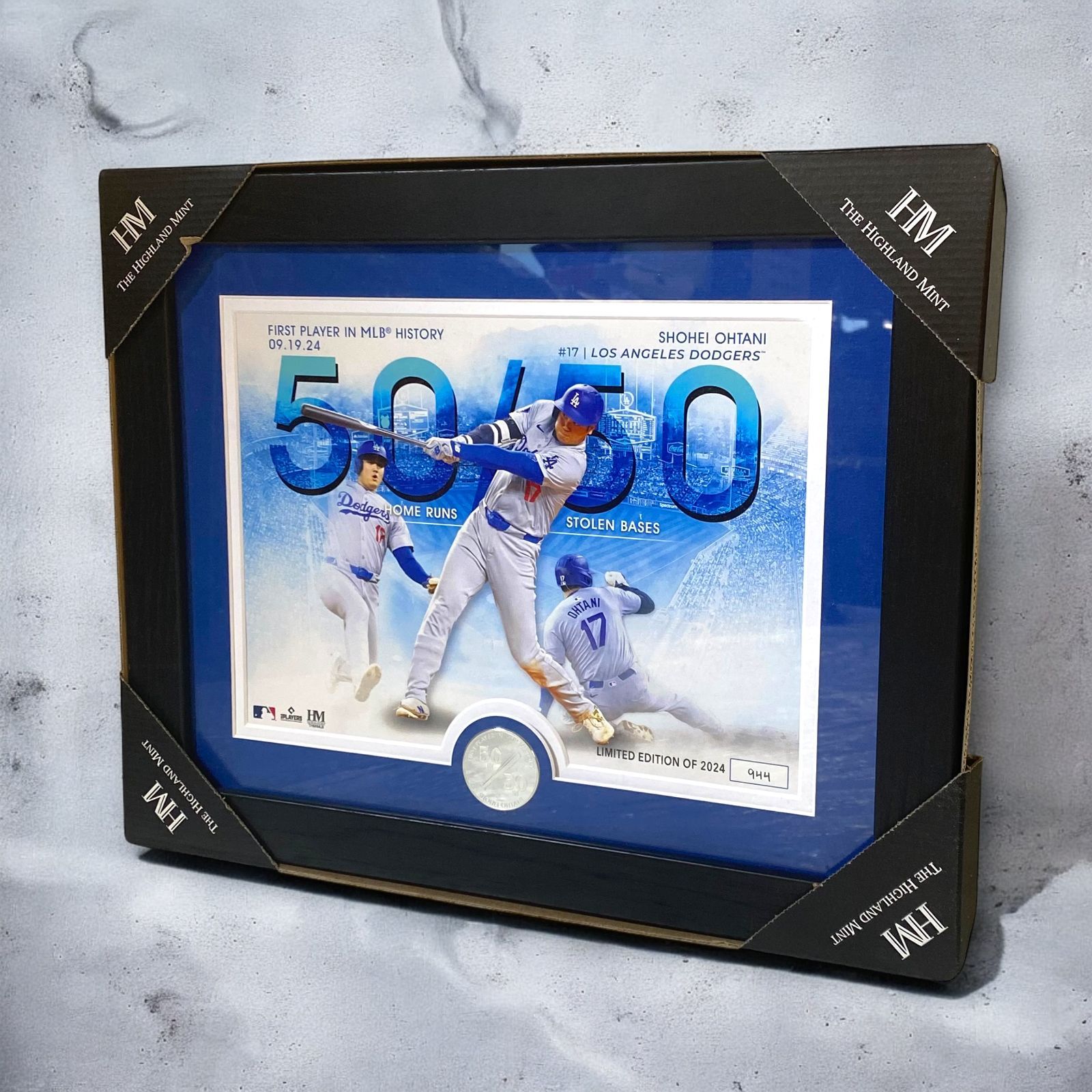 大谷翔平 50/50達成記念フォトフレーム シリアルナンバー入り 限定