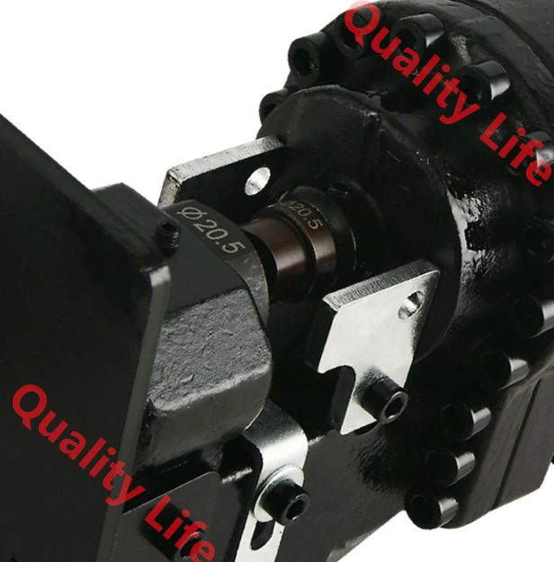 油圧パンチャー 電池式 電動パンチ 10t 手動 油圧圧着 穴あけ機 6mm厚加工 1680w φ6.5～20.5mm 2～3秒で穴あけ 銅板 アルミ板 鋼板 鉄板 山形鋼対応 5種類ダイス付き バッテリー2個 HRDEVELOPMENT_JP