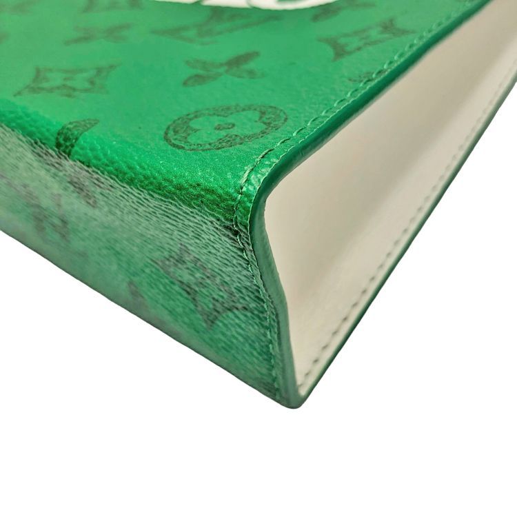 送料無料も!  LOUIS VUITTON ルイヴィトン モノグラム エブリデイLV ポシェットヴォワヤージュ MM クラッチバッグ M80803 セカンドバッグ グリーン ホワイト シルバー金具 メンズ