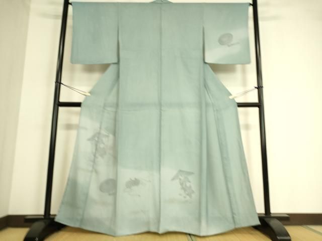 平和屋着物▽訪問着 無双 紗袷 紗×絽 人物楽器文 暈し染め 金彩 正絹