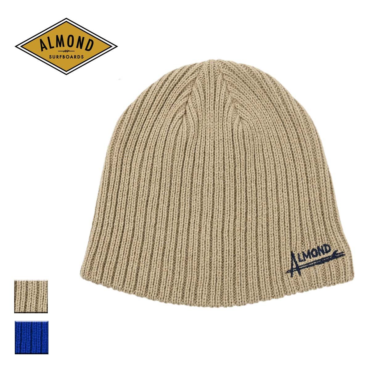Almond Surf アーモンドサーフ SB RIB KNIT メンズ/レディース ベージュ/ブルー FREE BN2377【新品】