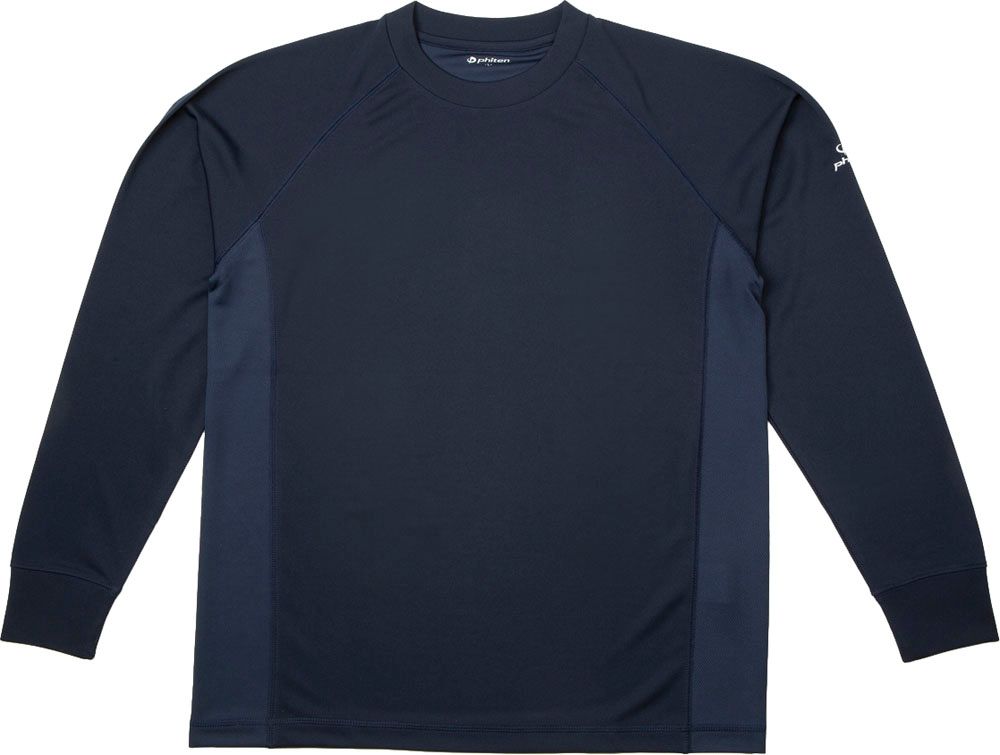 ファイテン Phiten ラクシャツスポーツ スムースドライ RAKUシャツSPORTS SMOOTH DRY 長袖 ネイビー 2XO メンズ レディース ロンT 長袖シャツ  JG353108 -