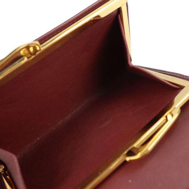 CARTIER カルティエ 三つ折り財布 - レザー ボルドー ゴールド