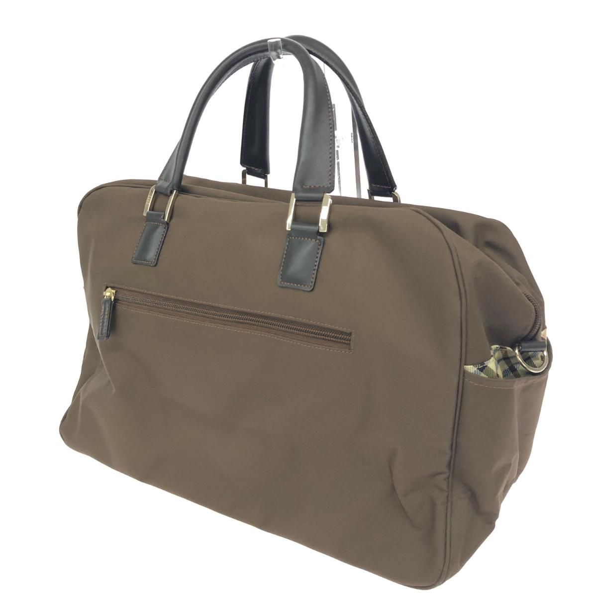 良好 DAKS LONDON ダックスロンドン 2WAY ボストンバッグ ブラウン 