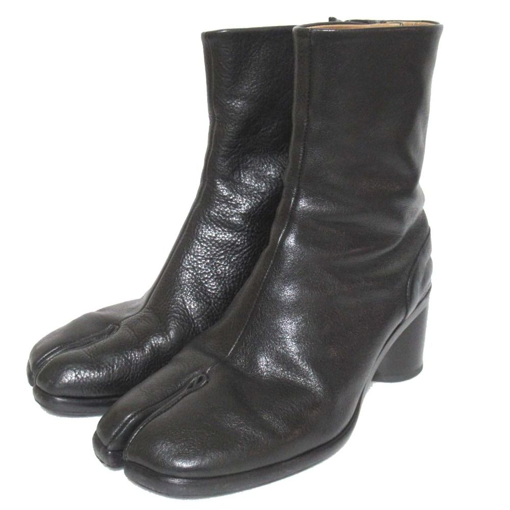 美品 Maison Margiela 22 メゾンマルジェラ TABI レザー 足袋ブーツ ショートブーツ S57WU0132 41サイズ 26cm相当 ブラック メンズ 古着 中古 USED